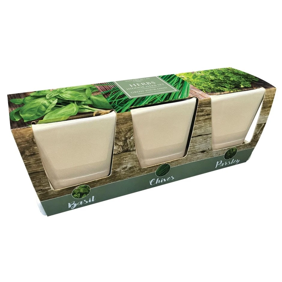 Ceramic Windowsill Herb Gift Set 1 Ceramic Windowsill Herb Gift Set